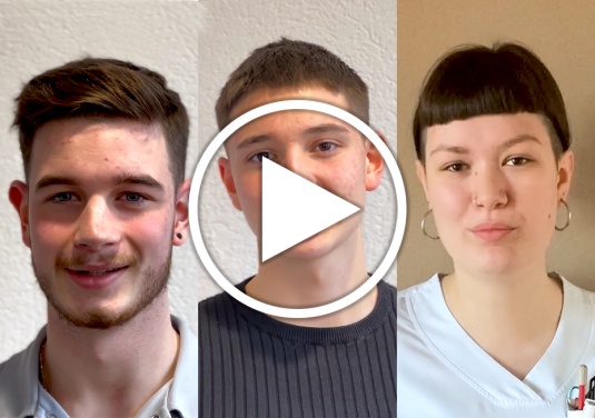 Sie möchten wissen, wie unsere Lernenden ihre Ausbildung bei der Lindenhofgruppe sehen? Lia Hein, Fachfrau Gesundheit LH, Louis Paul, Fachmann Gesundheit SH und Fabrice Jüni, Fachmann Betriebsunterhalt teilen in ihren Videostatements ihre Erfahrungen mit uns.